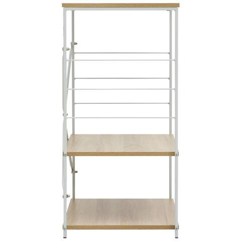 Mobile Microonde Bianco Rovere 60x39,6x79,5cm Legno Multistrato - Foto 2