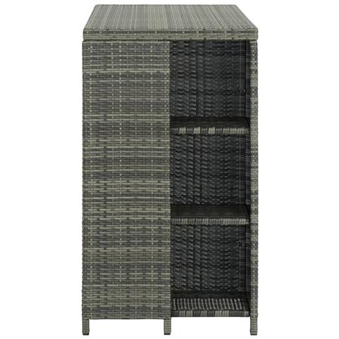 Tavolo Da Bar Con Ripiani Grigio 120x60x110 Cm In Polyrattan - Foto 2
