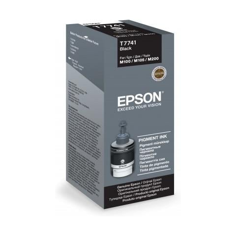 C13T77414A Cartuccia Ink Originale Nera per Epson M100 CISS Capacità 6000 Pagine - Foto 1