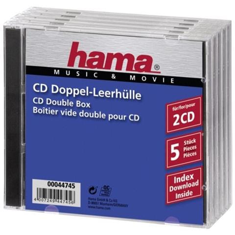 CD Double Jewel Case Standard, Pack 5 2dischi Trasparente - Foto 2