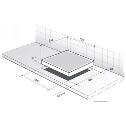 Piano Cottura DPI7602BM Combi 2 Fuochi Gas 2 Zone a Induzione da 65 cm Colore Nero - Foto 2