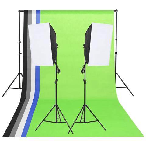 Kit Di Illuminazione Da Studio Con Fondali E Softbox - Foto 1