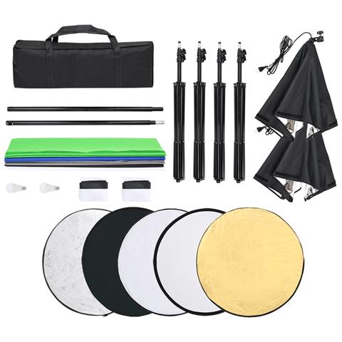 Kit Di Illuminazione Da Studio Con Fondali E Softbox - Foto 2