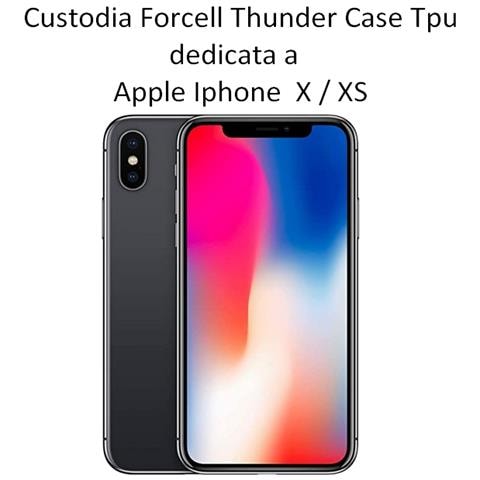Thunder Custodia Tpu Silicone Cover Case Per Apple Iphone X Xs Black - Foto 2