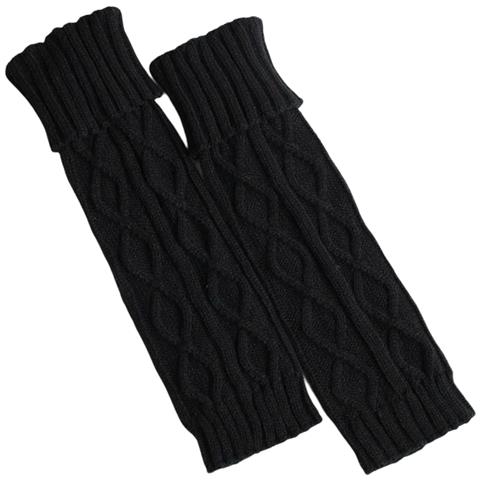 Calze Invernali Calde Lavorate A Maglia Scaldamuscoli 1 Paio Nero - Foto 1