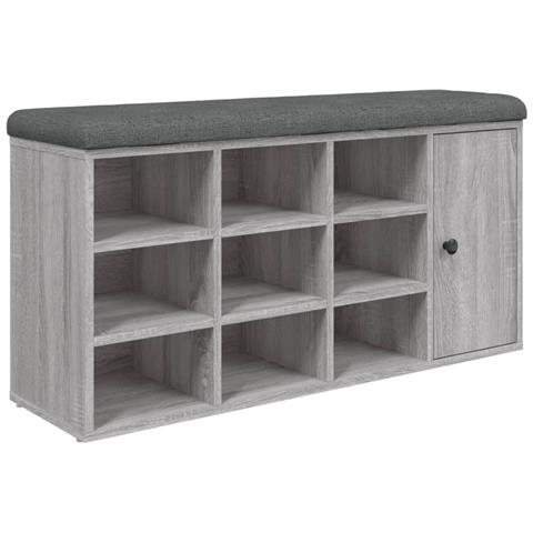 Panca Porta Scarpe Grigio Sonoma 102x32x50 Cm Legno Multistrato - Foto 2