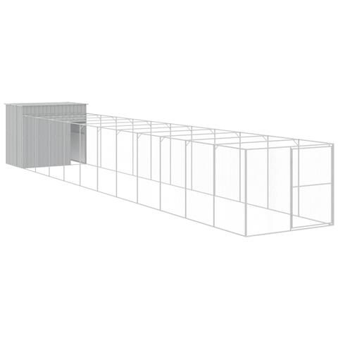 Casetta Cani Corsa Grigio Chiaro 214x1273x181cm Acciaio Zincato - Foto 1