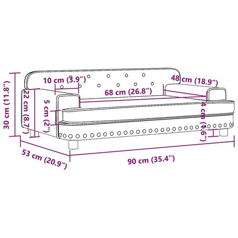 Divano per Bambini Cappuccino 90x53x30 cm in Similpelle - Foto 7