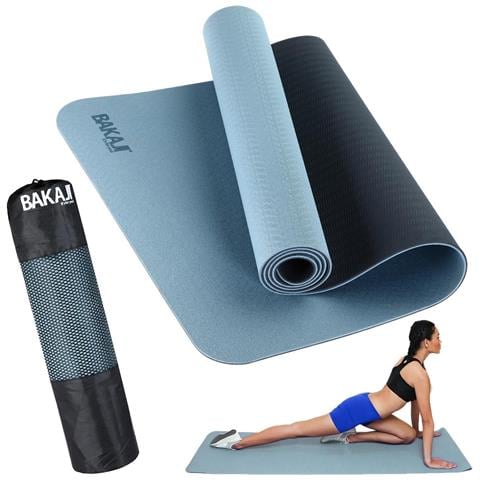 Tappetino Yoga Aerobica Pilates Tappeto Allenamento Fitness Palestra Azzurro Blu - Foto 1