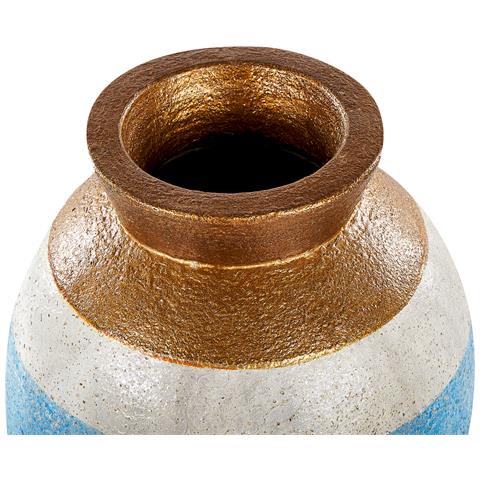 Vaso Decorativo Plateje Realizzato A Mano Ceramica Blu - Foto 2