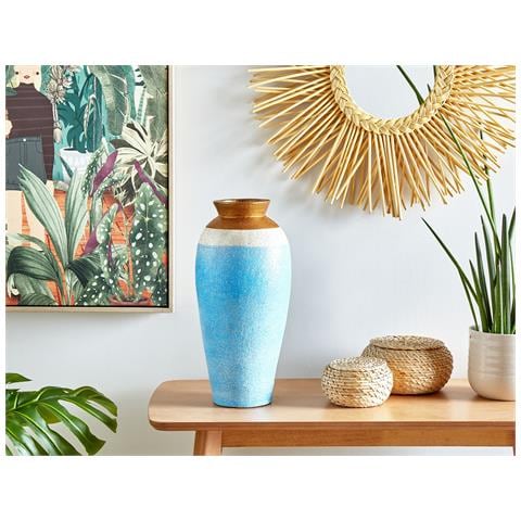 Vaso Decorativo Plateje Realizzato A Mano Ceramica Blu - Foto 1