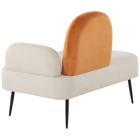 Chaise Longue Versione Destra Arcey Velluto Arancione - Foto 2