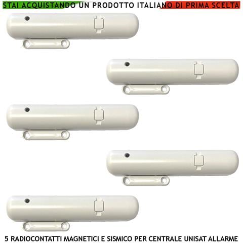 Sensore Magnetico Wireless 5 Pezzi Incorpora Sismico 2 Ingressi Per Rilevatori Remoti Autonomi Contaimpulsi Regolabili - Foto 1