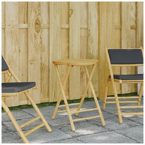 Tavolo Da Giardino Pieghevole 55x75 Cm In Bambù - Foto 1