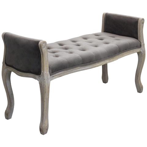 Panca Poltrona Da Interno In Legno E Tessuto Seduta Comoda Marylean - Grey - Foto 1