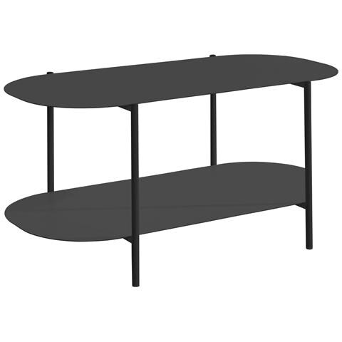 Siliam Tavolino Con 1 Ripiano In Metallo Nero - Foto 1