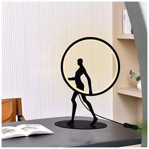 Lampada Led Luce Calda Lume Da Tavolo Scrivania 9 W Scultura Corpo Umano Moderno - Foto 1