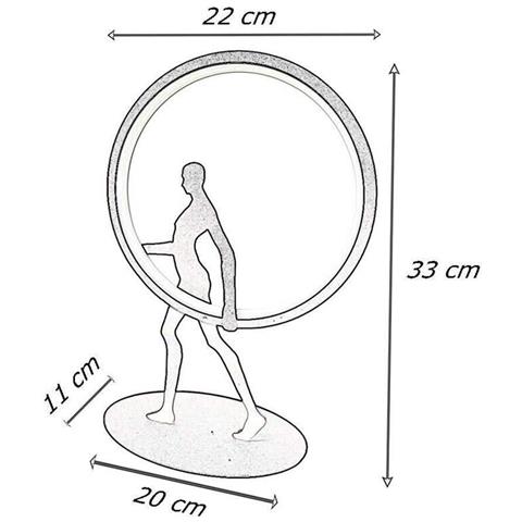 Lampada Led Luce Calda Lume Da Tavolo Scrivania 9 W Scultura Corpo Umano Moderno - Foto 6