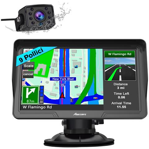 Navigatore Camion Bluetooth 9 Pollici Con Telecamera Di Retromarcia Gps Navigatore Auto Autobus Taxi, Mappa 2d / 3d, Aggiornamenti Mappe Gratuiti - Foto 1