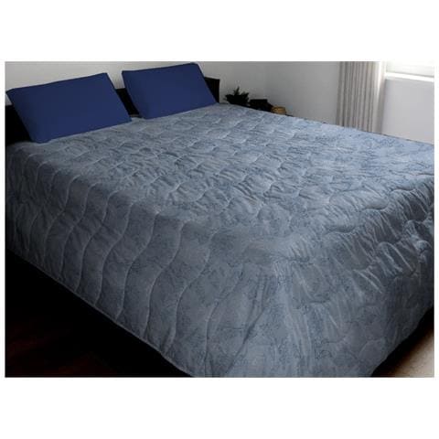 Trapunta Piumone Invernale 300gr Cotone Made Italy Disegno Lilly Piazza E Mezza Azzurro - Foto 1