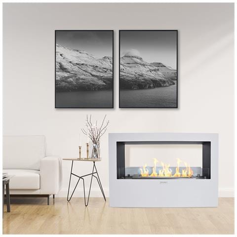 Camino A Bioetanolo Da Terra Per Interno Esterno Giotto S Bianco 100x30x70 - Foto 2