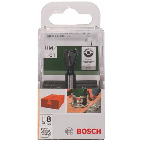 2609256621 - Punta Per Router, 14 Mm, Doppia Scanalatura, In Carburo Di Tungsteno, 15 Gradi, Gambo 8 Mm - Foto 2
