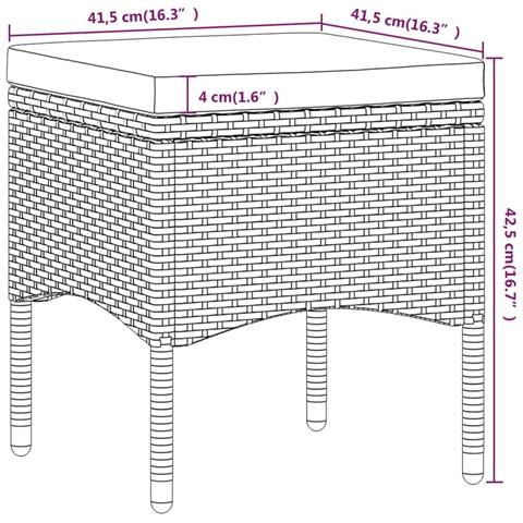 Set da Bistrot per Giardino 5pz Polyrattan Vetro Temperato Nero - Foto 10