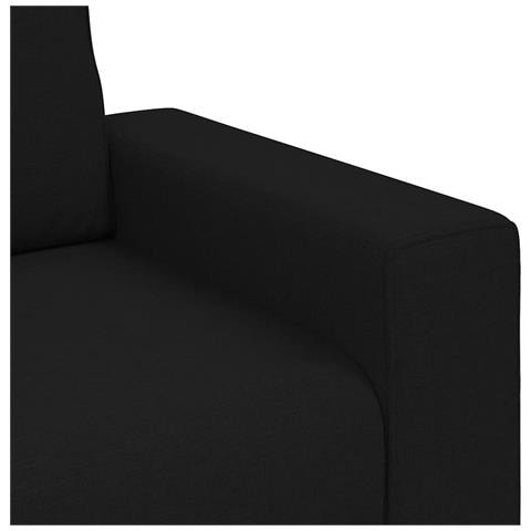 Divano a 3 Posti Nero 180 cm in Tessuto - Foto 2