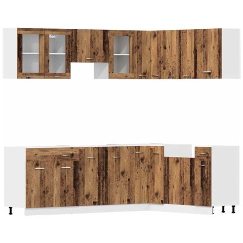 Set di Mobili da Cucina 11 pz Legno Antico in Truciolato - Foto 1