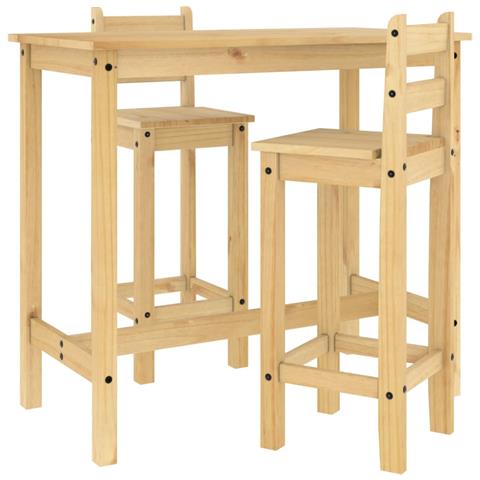 Set Da Bar 3 Pz In Legno Massello Di Pino - Foto 2