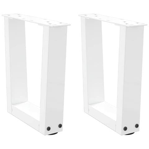 Gambe Per Tavolo Pranzo A V 2 Pz Bianco 40x(30-31,3)cm Acciaio - Foto 1