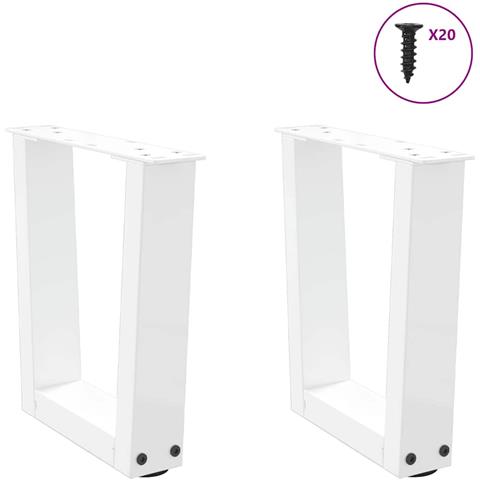 Gambe Per Tavolo Pranzo A V 2 Pz Bianco 40x(30-31,3)cm Acciaio - Foto 3