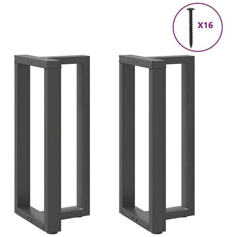 Gambe Tavolo Bar Forma T 2 Pz Antracite 50x35x(90-91)cm Acciaio - Foto 3