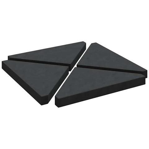 Piastre Per Parasole 4 Pz In Granito Triangolare 14 Kg Nero - Foto 2