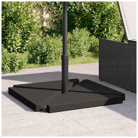 Piastre Per Parasole 4 Pz In Granito Triangolare 14 Kg Nero - Foto 3
