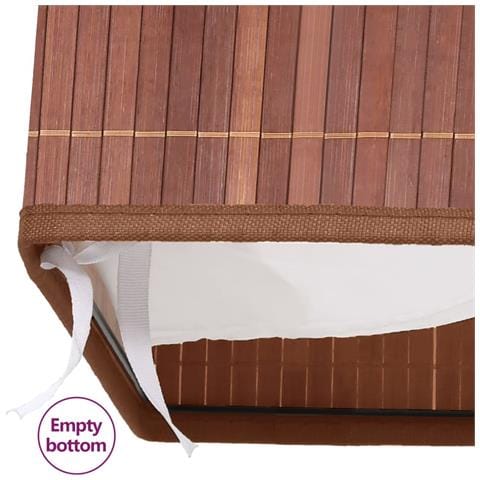 Cesto Portabiancheria In Bambù A 2 Sezioni Marrone 100 L - Foto 8