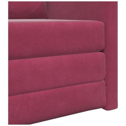 Divano letto 2-in-1 Rosso Vino 74x77x81 cm in Velluto - Foto 9