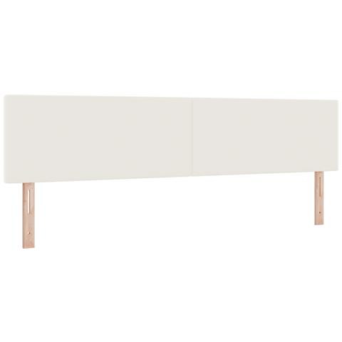 Testiera Design Semplice Crema 200 cm in Velluto - Foto 1