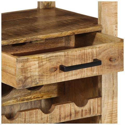 Carrello da Cucina 55x40x80 cm in Legno Massello Rustico di Mango - Foto 9