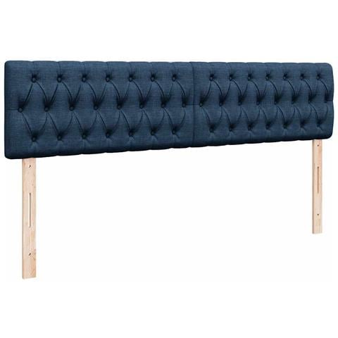 Struttura Letto Pouf con Materassi Blu 200x200 cm in Tessuto - Foto 9
