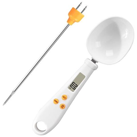Bilancia Digitale A Cucchiaio Per Alimenti Bianca 500g/0.1g Con Termometro E Batteria - Foto 2