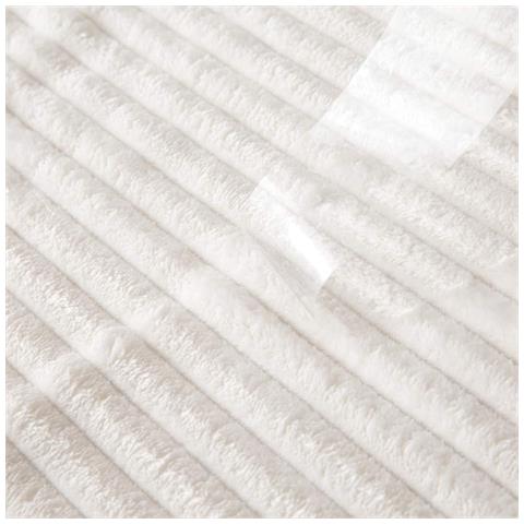 Coperta Double-face In Flanella 125 Cm X 150 Cm Morbida Vellutata Bianca - Foto 2