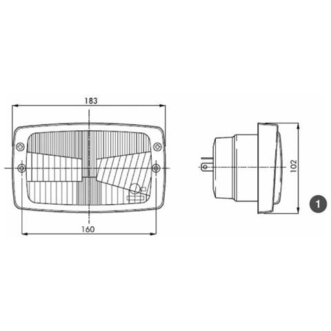 Proiettore Anteriore 184x102mm Con Cornice E 3 Funzioni Luce - Foto 2