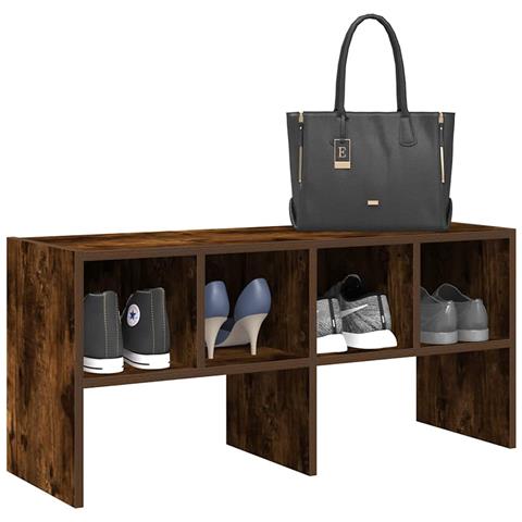 Scarpiera Impilabile Rovere Fumo 89,5x30x40 cm - Foto 2