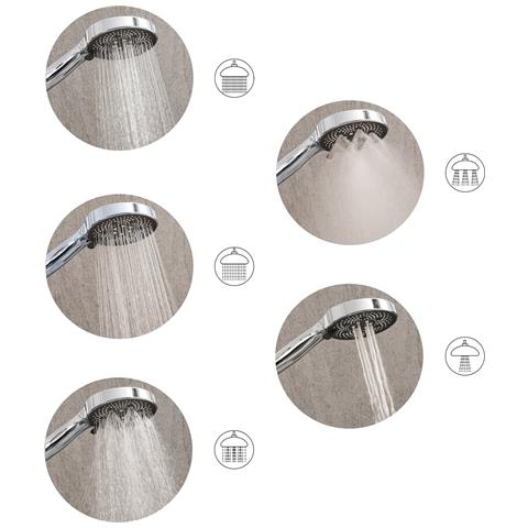 Kit Doccia Con Soffione E Flessibile Ichma 5 Funzioni Argento - Foto 2