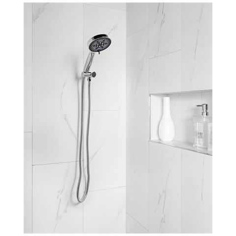 Kit Doccia Con Soffione E Flessibile Ichma 5 Funzioni Argento - Foto 1