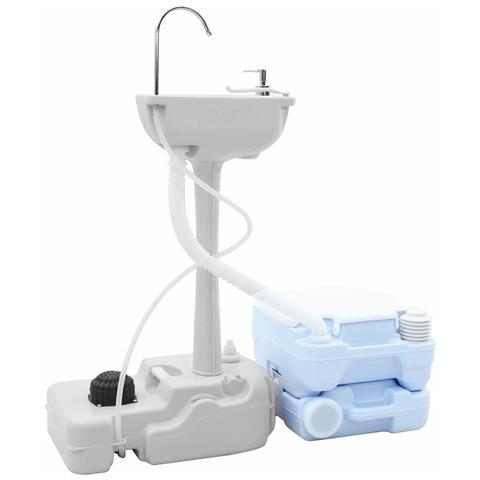 Toilette da Campeggio 2 pcs Blu e Bianco 50.5 x 33 x 103 cm - Foto 2