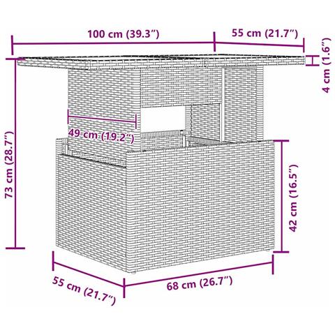 Set Divano da Giardino con cuscino 6 pcs Nero Poly Rattan - Foto 9