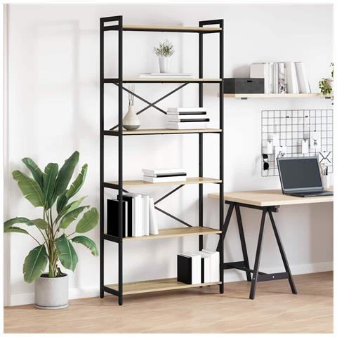 Libreria rovere sonoma 80 x 30 x 188 cm Legno multistrato - Foto 2