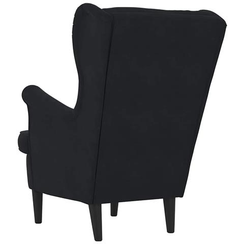Poltrona Nero 71 x 92 x 91 cm Velluto - Foto 3